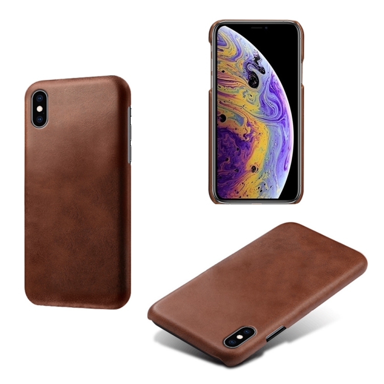 

Calf Texture PC + PU Phone Case For iPhone XS Max(Brown)