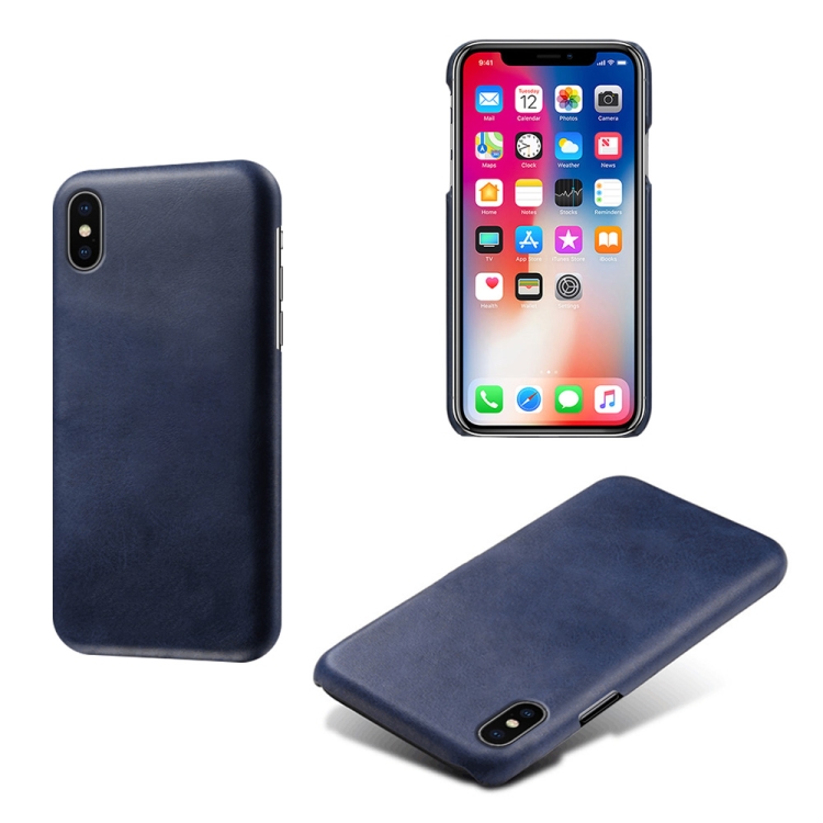 

Calf Texture PC + PU Phone Case For iPhone X / XS(Blue)