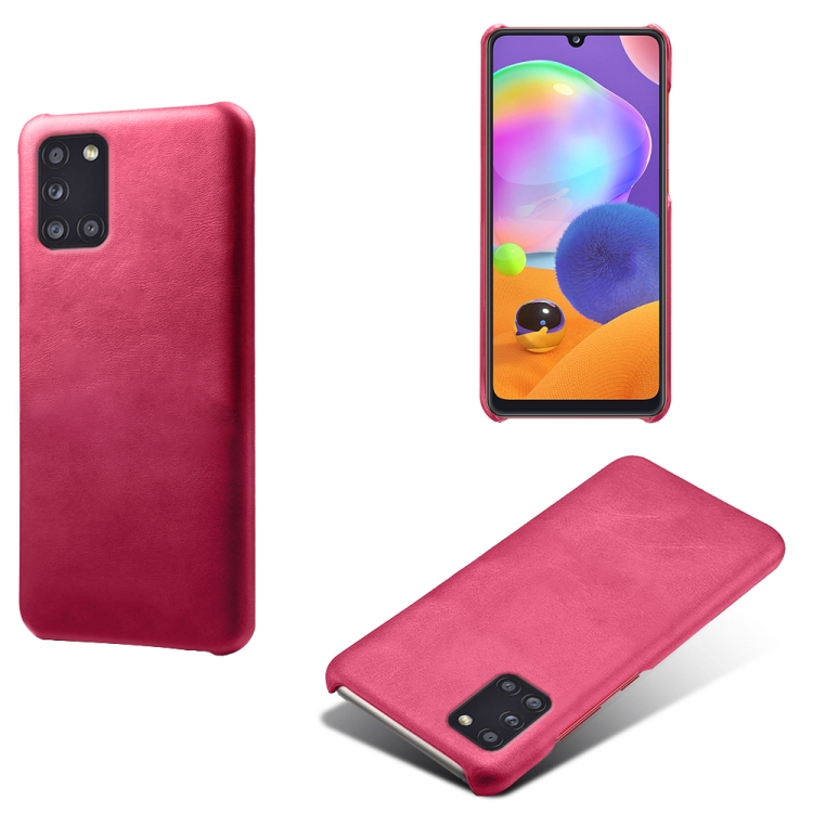 

Calf Texture PC + PU Phone Case For Samsung Galaxy A31(Rose Red)