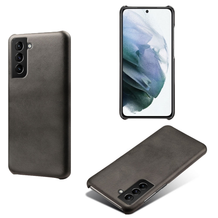 

For Samsung Galaxy S22 Calf Texture PC + PU Phone Case(Black)