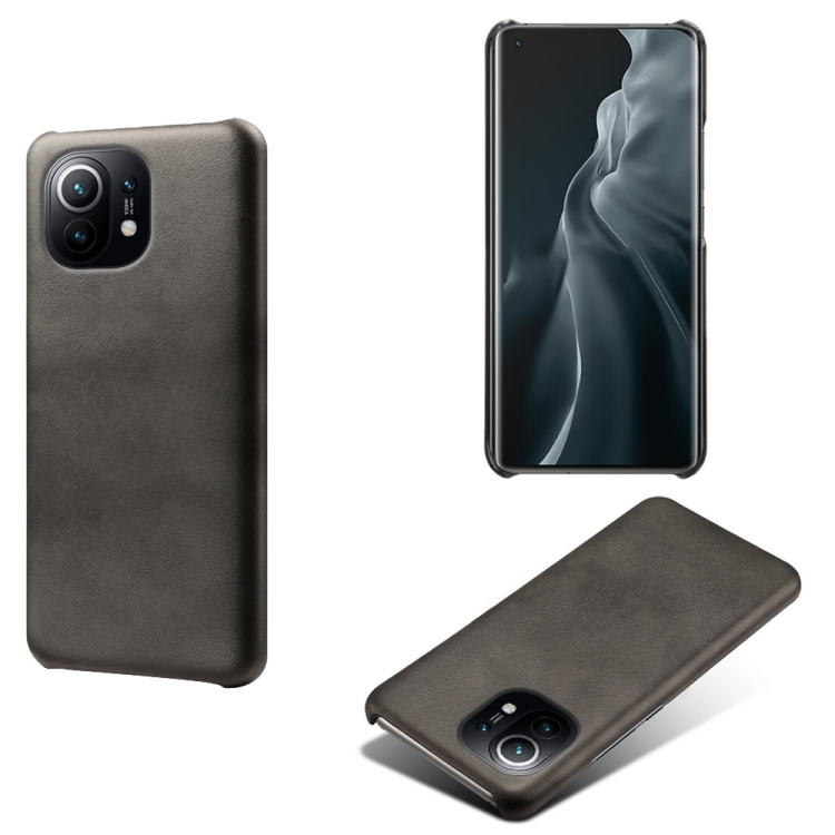

For Xiaomi Mi 11 Calf Texture PC + PU Phone Case(Black)
