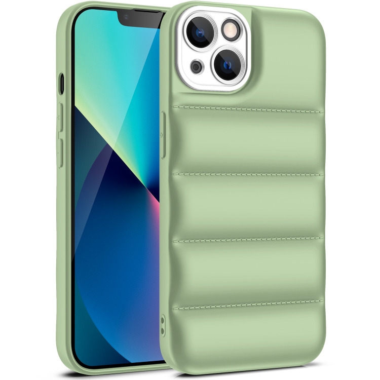 

For iPhone 13 Pro Eiderdown Airbag Shockproof Phone Case (Army Green)
