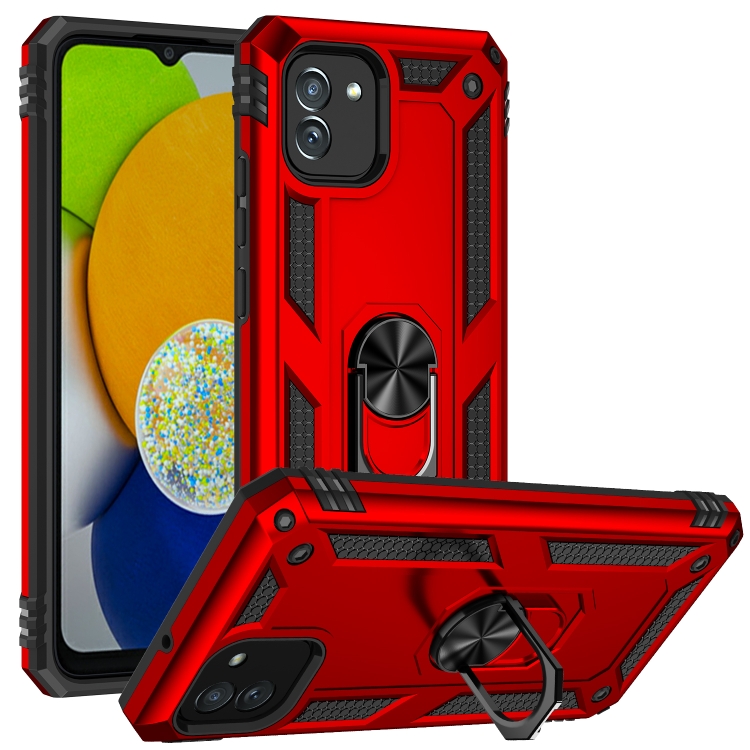 

For Samsung Galaxy A03 166mm Version Shockproof TPU + PC Phone Case(Red)