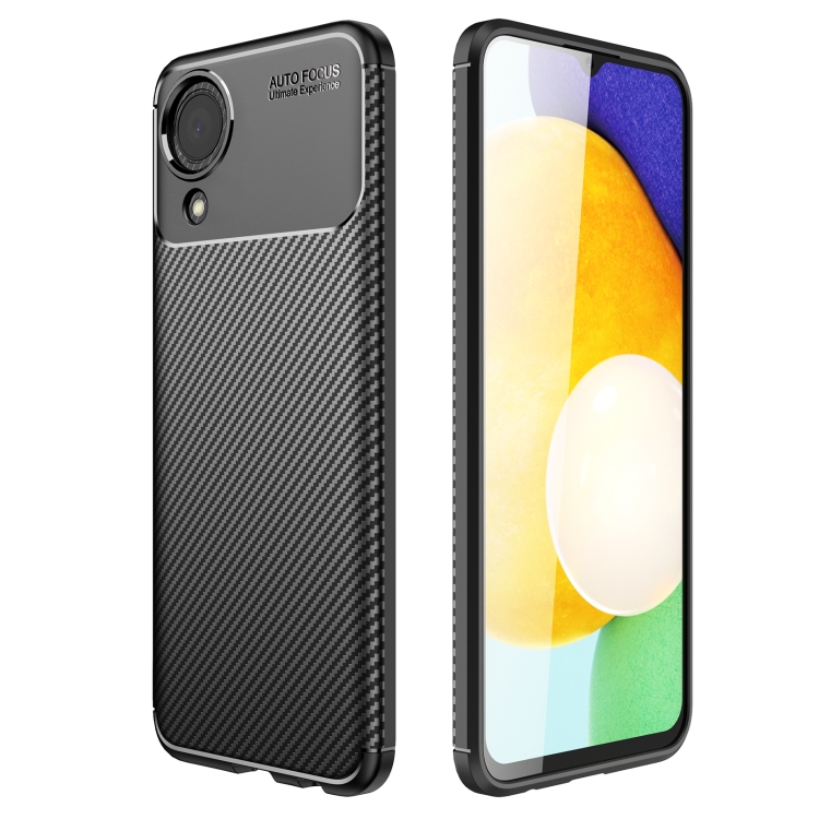 

For Samsung Galaxy A03 Core Carbon Fiber Texture TPU Phone Case(Black)