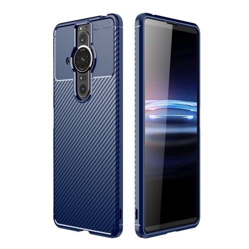 

For Sony Xperia Pro-I Carbon Fiber Texture TPU Phone Case(Blue)