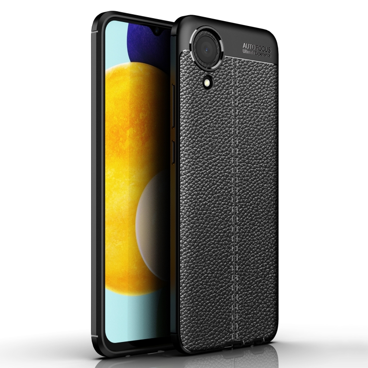 

For Samsung Galaxy A03 Core Litchi Texture TPU Shockproof Phone Case(Black)