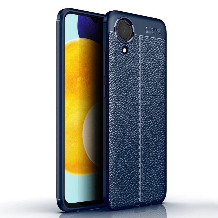 

For Samsung Galaxy A03 Core Litchi Texture TPU Shockproof Phone Case(Blue)