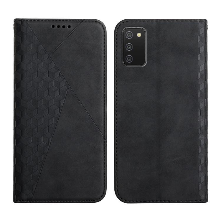 

For Samsung Galaxy A03s 164mm Skin Feel Magnetic Leather Phone Case(Black)