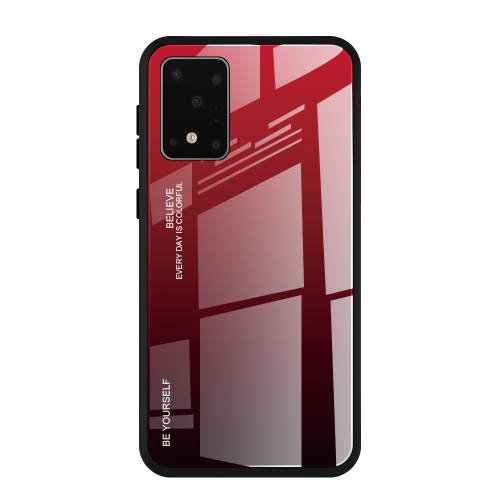 

For Galaxy S20 Gradient Color Glass Case(Red)