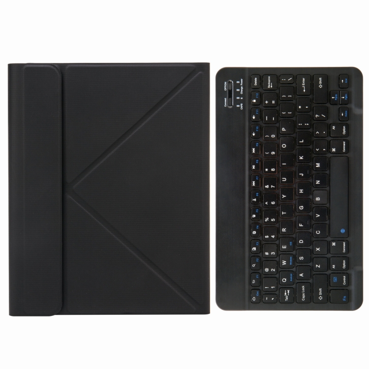 

H-097 Bluetooth Keyboard Leather Case with Rear Three-fold Holder For iPad 9.7 2018 & 2017(Black)