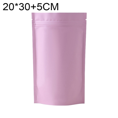 

100 PCS/Set Matte Aluminum Foil Snack Stand-up Pouch, Size:20x30+5cm(Pink)