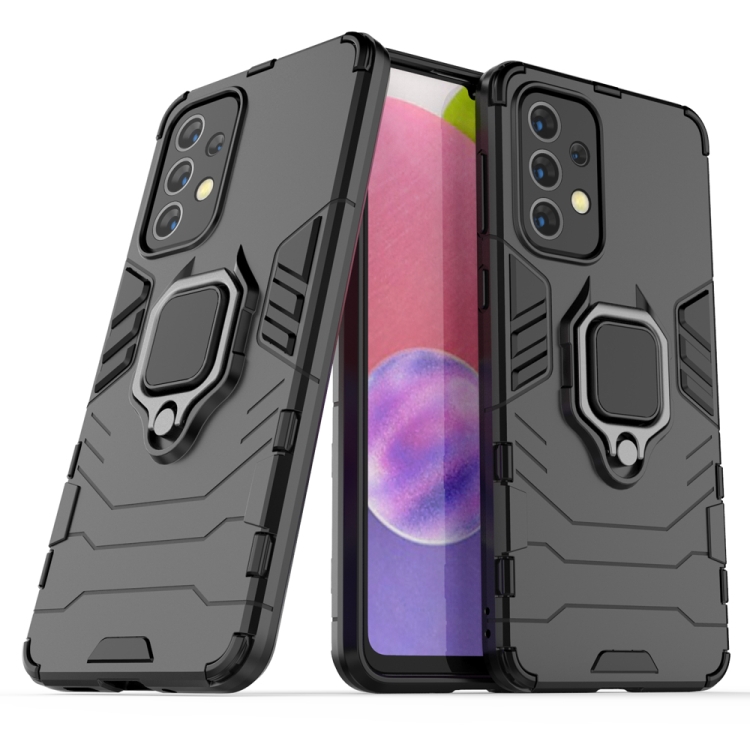 

For Samaung Galaxy A33 5G PC + TPU Shockproof Protective Phone Case with Magnetic Ring Holder(Black)