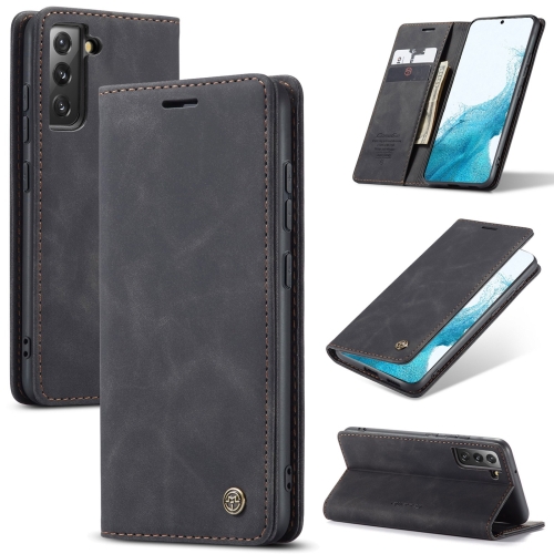 For Samsung Galaxy S22 CaseMe 013 Multifunctional Horizontal Flip Leather Phone Case(Black)