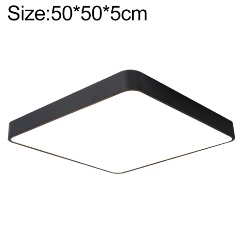 Dek de tafel laten vallen engel Macaron LED vierkante plafondlamp, 3-kleuren licht, grootte: 50cm (zwart)