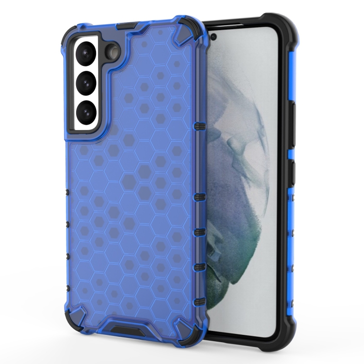 

For Samsung Galaxy S22 5G Honeycomb PC + TPU Phone Case(Blue)