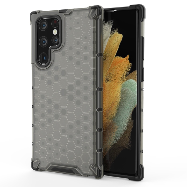 

For Samsung Galaxy S22 Ultra 5G Honeycomb PC + TPU Phone Case(Black)