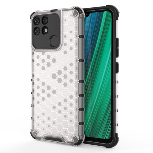 

For OPPO Realme Narzo 50A Honeycomb PC + TPU Phone Case(White)