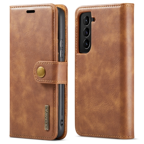 

For Samsung Galaxy S22 5G DG.MING Crazy Horse Texture Detachable Magnetic Leather Phone Case(Brown)