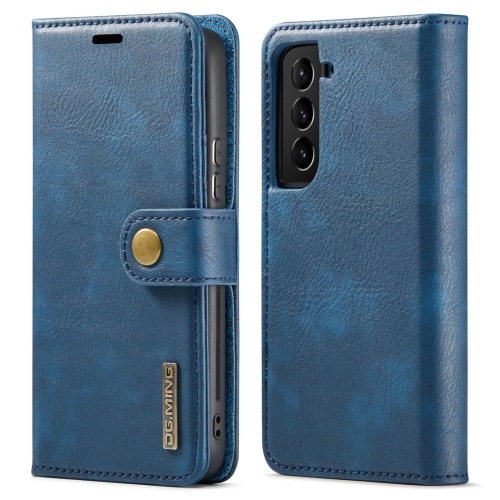 

For Samsung Galaxy S22 5G DG.MING Crazy Horse Texture Detachable Magnetic Leather Phone Case(Blue)