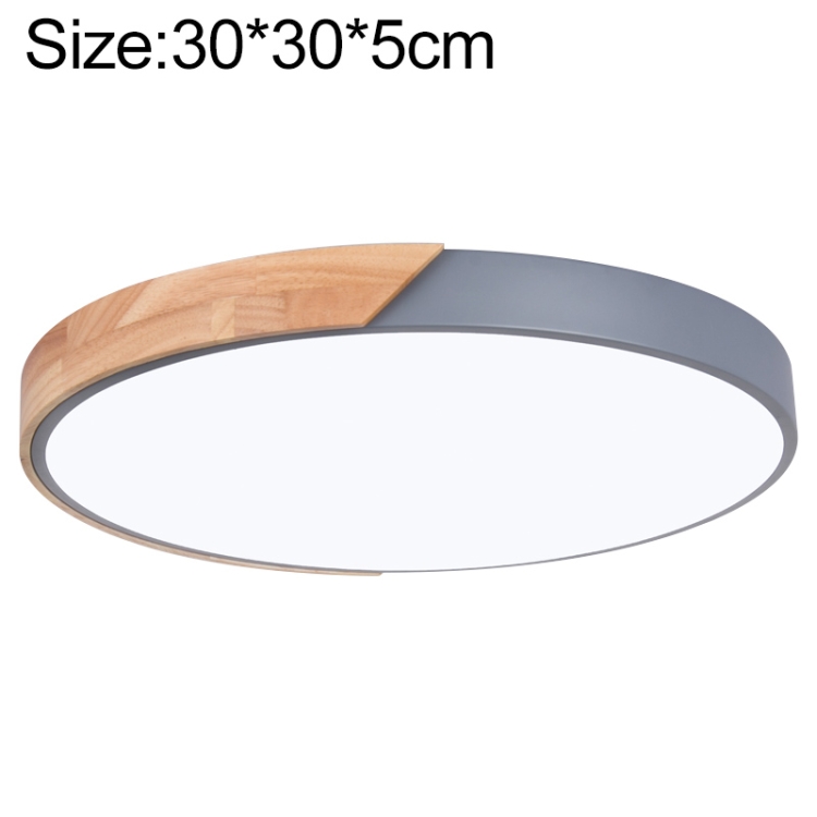 

Wood Macaron LED Round Ceiling Lamp, White Light, Size:30cm(Grey)