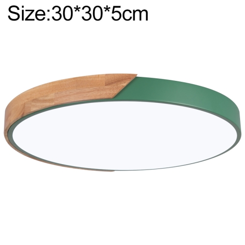 

Wood Macaron LED Round Ceiling Lamp, 3-Colors Light, Size:30cm(Green)