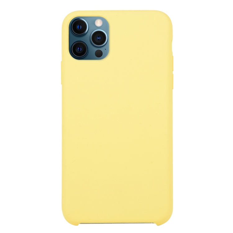

For iPhone 12 / 12 Pro Solid Silicone Phone Case(Yellow)