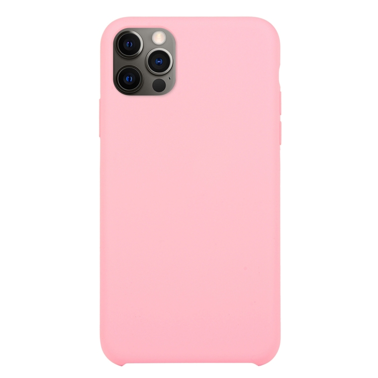 

For iPhone 12 Pro Max Solid Silicone Phone Case(Rose Pink)
