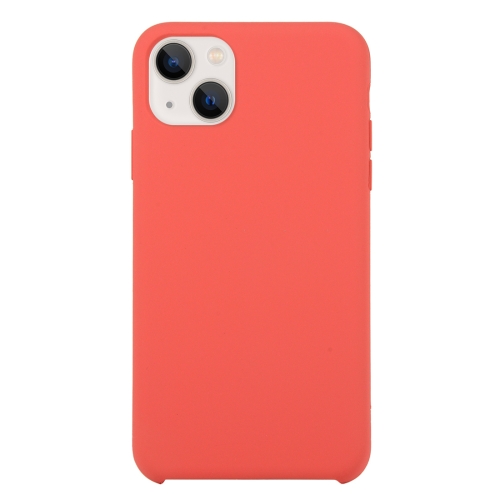 

For iPhone 13 Solid Silicone Phone Case(Camellia Red)