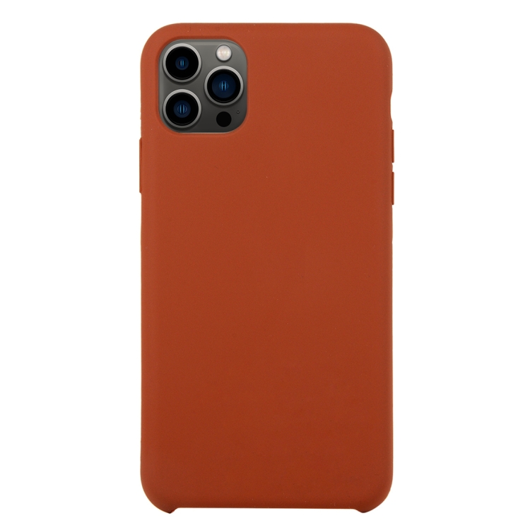 

For iPhone 13 Pro Max Solid Silicone Phone Case (Saddle Brown)