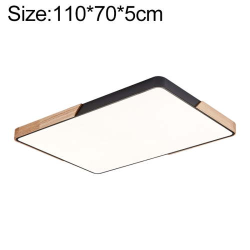 

Wood Macaron LED Rectangle Ceiling Lamp, White Light, Size:110x70cm(Black)