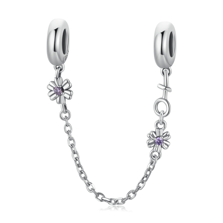 

S925 Sterling Silver Retro Flower Safety Chain DIY Bracelet Necklace Accessories