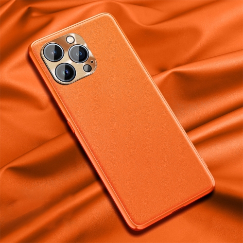 

Plain Skin Leather Case For iPhone 13 Pro(Orange)