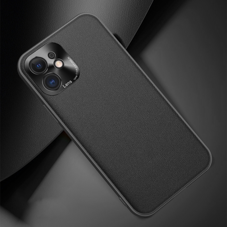

Plain Skin Leather Case For iPhone 12(Black)