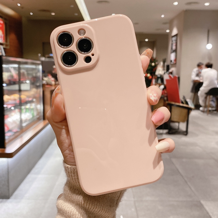 

Glossy Straight-Edge TPU Phone Case For iPhone 13(Pink)