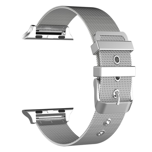 

For Apple Watch Series 7 45mm / 6 & SE & 5 & 4 44mm / 3 & 2 & 1 42mm Milanese Stainless Steel Double Buckle Watchband(Silver)