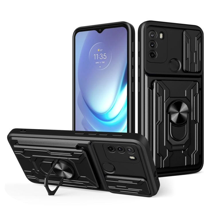 

For Motorola Moto G50 Sliding Camshield Card Phone Case(Black)