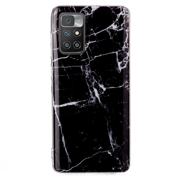 

For Xiaomi Redmi 10 Marble Pattern Soft TPU Phone Case(Black)