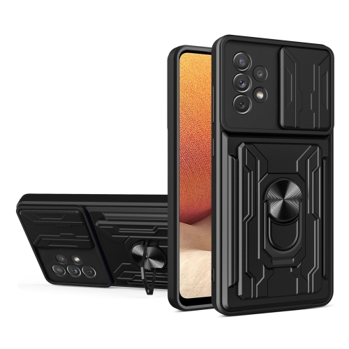 

For Samsung Galaxy A33 5G Sliding Camshield Card Phone Case(Black)