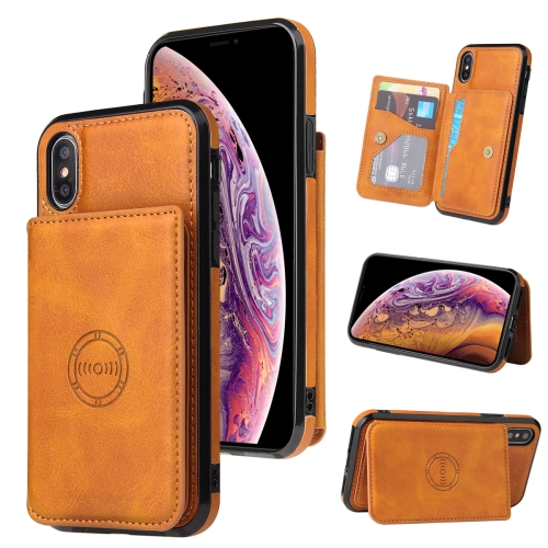 

Calf Texture Magnetic Case For iPhone XS / X(Brown)