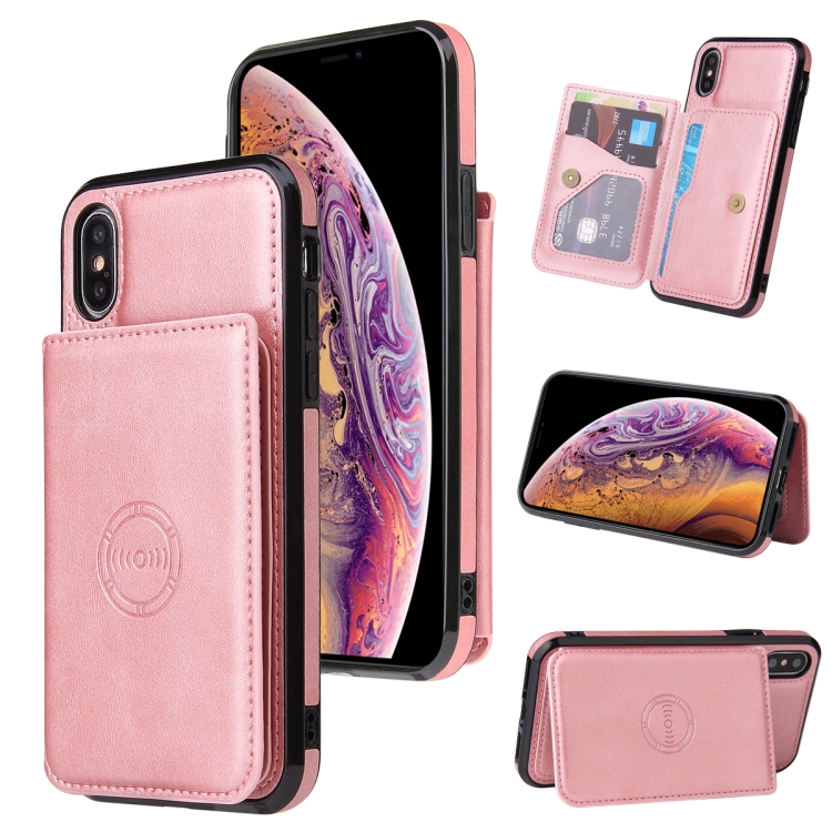 

Calf Texture Magnetic Case For iPhone XR(Rose Gold)