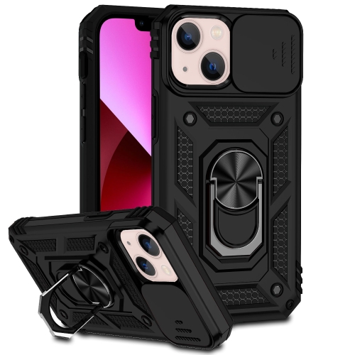 

For iPhone 13 Sliding Camshield Holder Phone Case(Black)