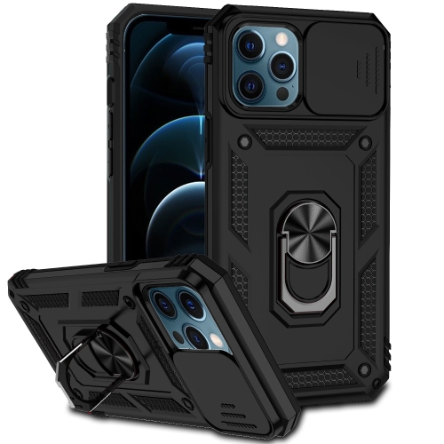 

Sliding Camshield Holder Phone Case For iPhone 12 Pro Max(Black)