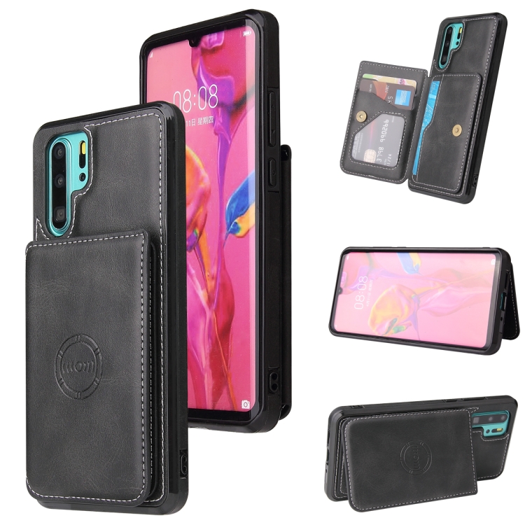 

For Huawei P30 Pro Calf Texture Magnetic Phone Case(Black)