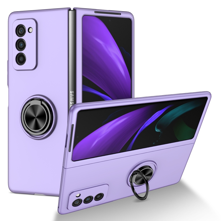 

For Samsung Galaxy Z Fold2 5G Armor Ring Holder Phone Case(Purple)