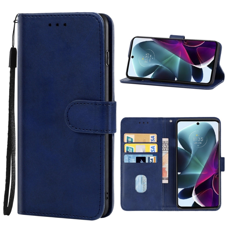 

Leather Phone Case For Motorola Moto G200 5G / Edge S30(Blue)