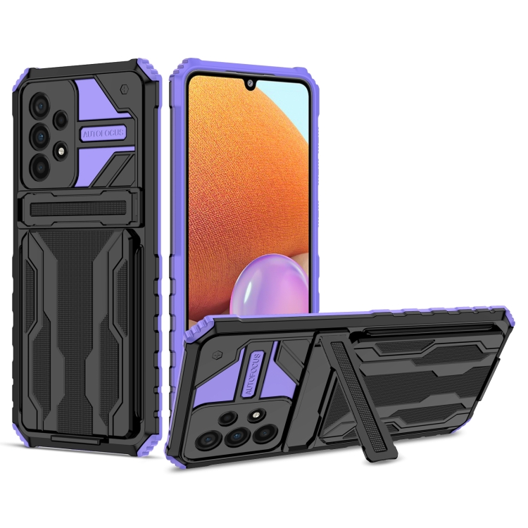 

For Samsung Galaxy A33 5G Armor Card PC + TPU Phone Case(Purple)