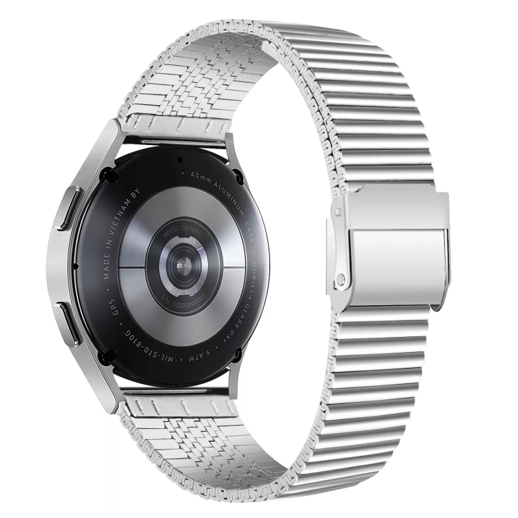 

For Samsung Galaxy Watch4 40mm Double Safety Buckle Steel Watch Band(Silver)