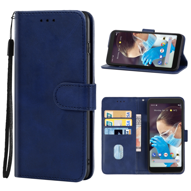 

Leather Phone Case For CAT S42 H+(Blue)