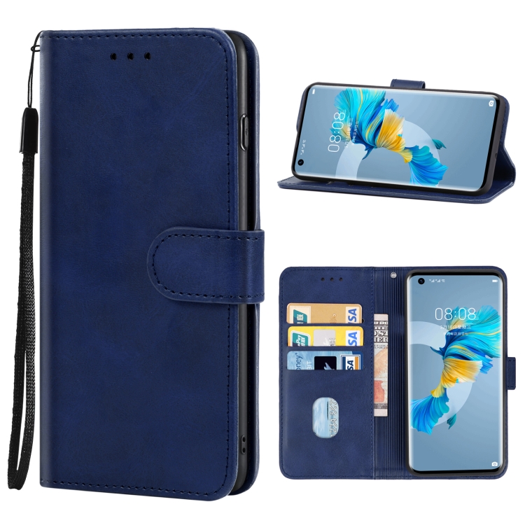 

Leather Phone Case For Huawei Mate 40E 4G(Blue)