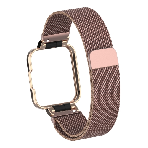 

For Xiaomi Redmi Watch 2 Milanese Magnetic Metal Watchband(Rose Red)